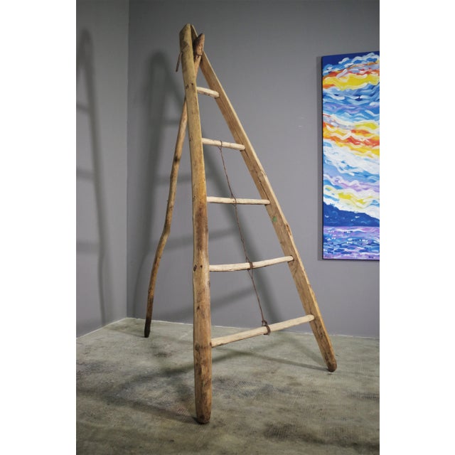 Fir & Beech Wood Ladder For Sale - Image 4 of 14