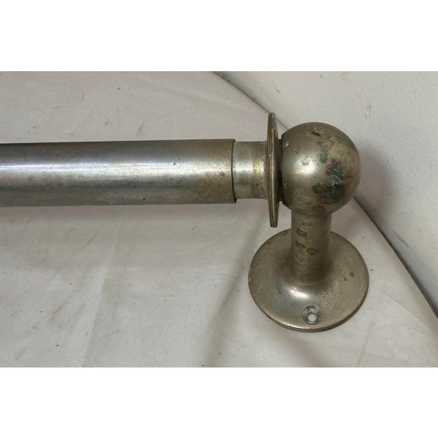 This lovely antique industrial nickel plated brass wall mount towel rack is a stylish and functional addition to any...