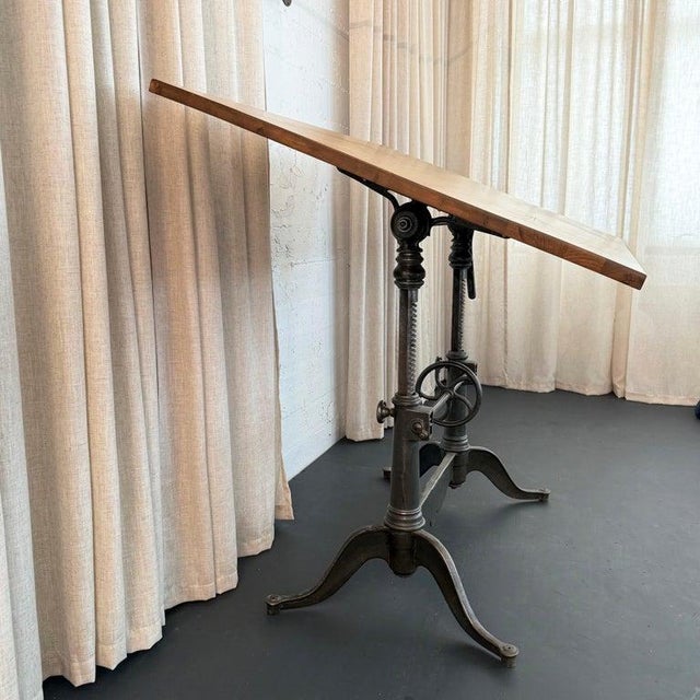 Antique Gunmetal Cast Iron and Pine Drafting Table by Keuffel & Esser For Sale In New York - Image 6 of 14