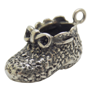 Vintage Italian Handmade Genuine Sterling Silver 925 Newborn Shoe Miniature / Pendant / Charm