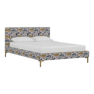 Norah Platform Bed in Mustard Plum Leopard, Twin For Sale
