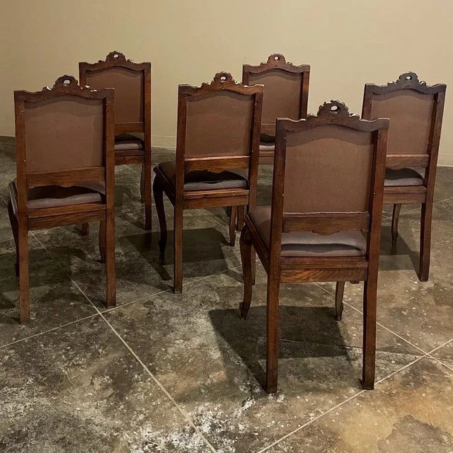 Set of 6 Antique French Louis XVI Dining Chairs For Sale - Image 4 of 13