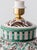 1990s Mid-20th Century Spanish Revival Green Ceramic Table Lamp with Silk Shade, 1970s For Sale - Image 5 of 18