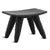 Solid black finish Mindi wood stool. Hand chiseled textured legs and edges. Slight concave seat / surface. Each stool may...
