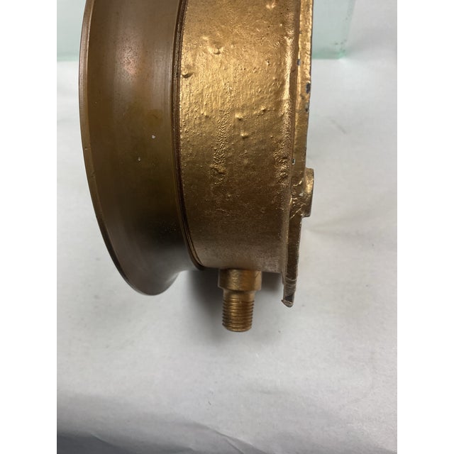 Metal Vintage Ashton Brass Pressure Gauge With Double Needle Mechanism For Sale - Image 7 of 7