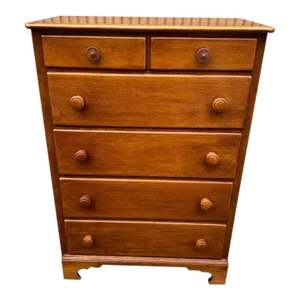 Vintage Solid Maple Wood Traditional Chest of Drawer