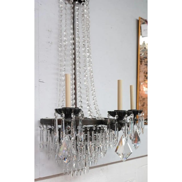 Metal Niermann Weeks Empire Style Large Crystals and Metal Wall Sconce or Lantern For Sale - Image 7 of 12