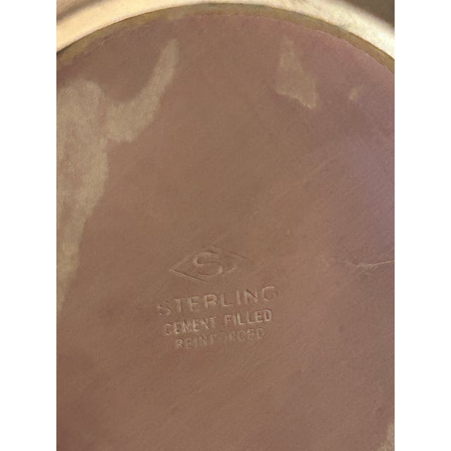 Vintage Sterling Silver Weighted Candlestick Holders - An Unmatched Pair For Sale - Image 9 of 11