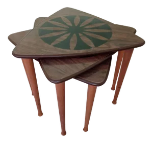 1970s Tripod Stacking Tables - Set of 3