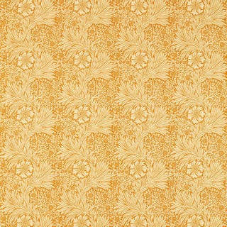 Morris & Co Marigold Fabric in Cream/Orange For Sale