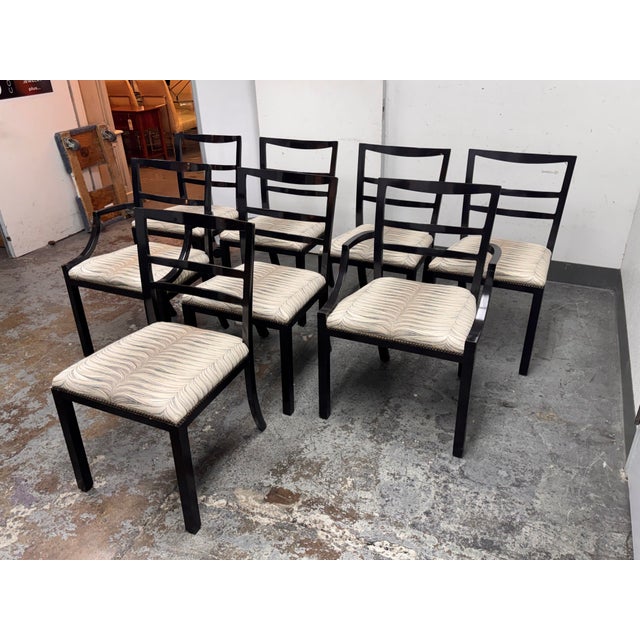 Chinoiserie Henredon Acquisitions Dining Chairs, Set of Eight For Sale - Image 3 of 12