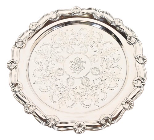 Tiffany Antique Victorian Sterling Silver Footed Serving Tray