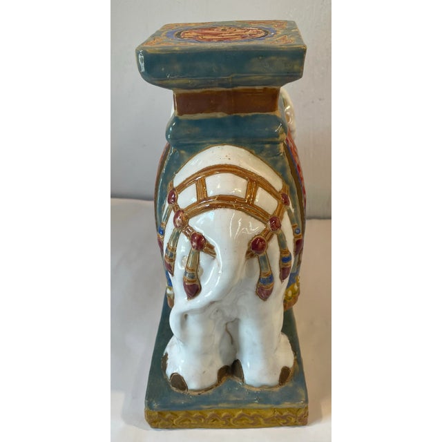 Vintage Petite Ceramic Elephant Small Plant Stand or Bookend For Sale In Dallas - Image 6 of 7