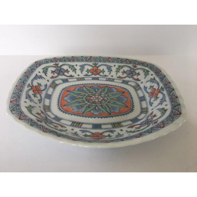 Late 20th Century Porcelain Scalloped Edge Floral Shallow Bowl/Catchall For Sale - Image 4 of 13