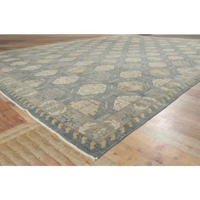 Vintage Modern Distressed Oushak Rug - 11'09 X 15'01 For Sale - Image 9 of 11