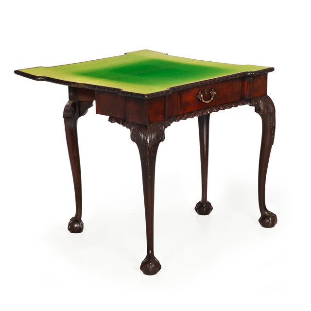 Rare English George III Antique Mahogany Card Game Table Circa 1760 For Sale - Image 4 of 18