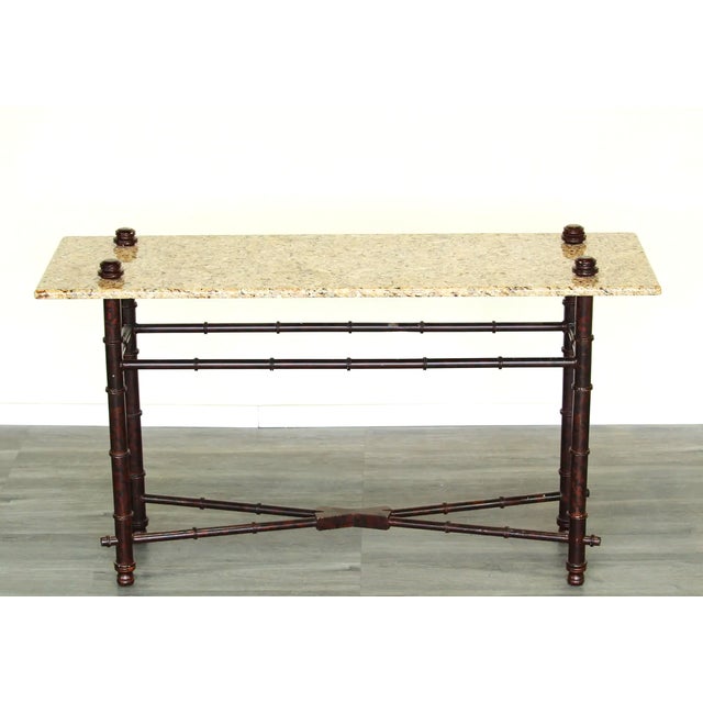 Late 20th Century Metal Console Table With Quartzite Top For Sale - Image 5 of 8