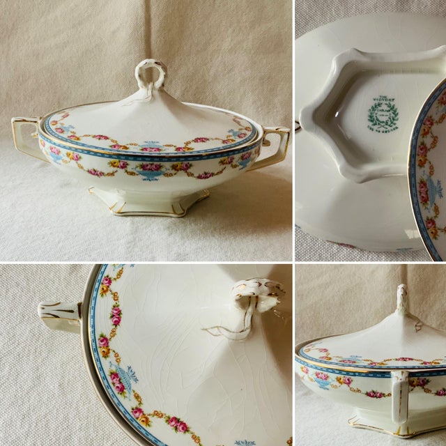 Blue 1920s Covered Bone China Tureens - Set of 3 For Sale - Image 8 of 17