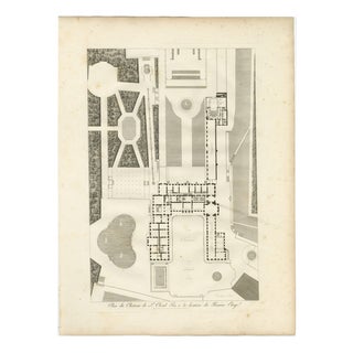 Louis-Pierre Baltard, Plan of the Château De Saint-Cloud First Floor, 1803, Engraving For Sale