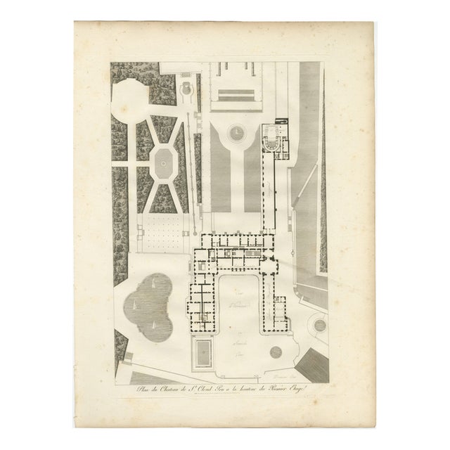 Louis-Pierre Baltard, Plan of the Château De Saint-Cloud First Floor, 1803, Engraving For Sale