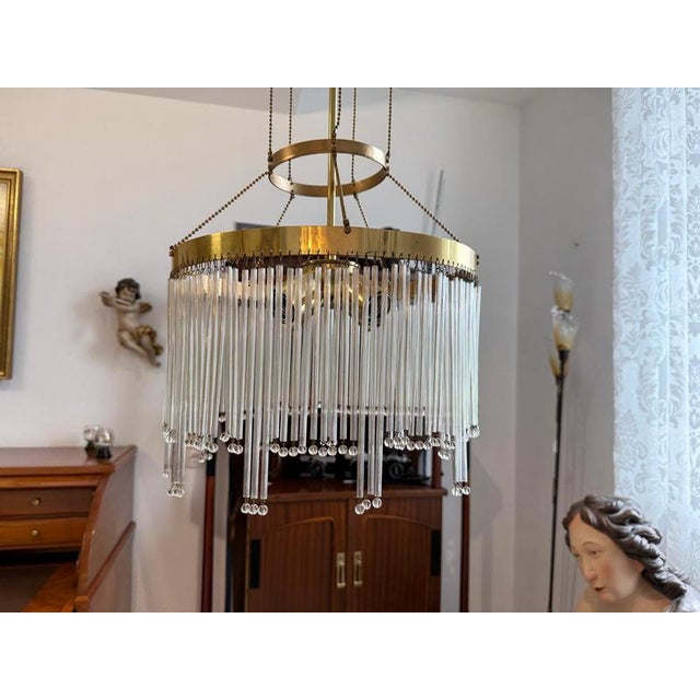 Art Nouveau Pendant Lamp in Brass, 1920s For Sale - Image 4 of 11