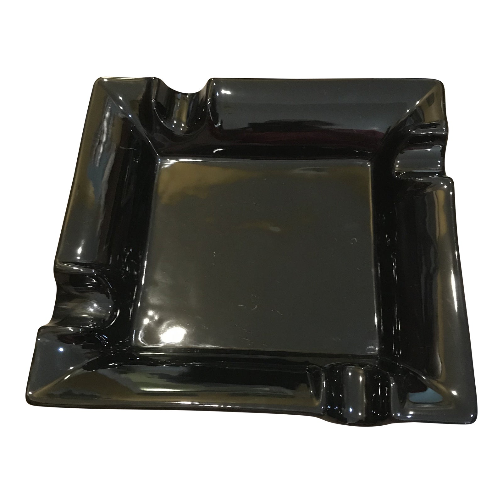 Vintage Black Ceramic Cigar Ashtray Chairish