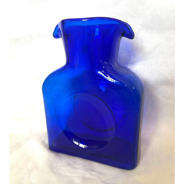 Blenko Blenko Cobalt Blue Water Bottle For Sale - Image 4 of 6