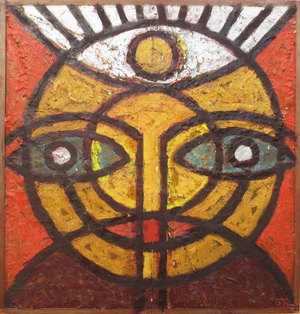 Salvatore Travascio, Trinità, 1996, Oil Painting on Wood, Framed