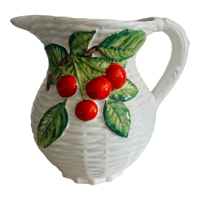 Hand Painted Italian Majolica Pitcher For Sale