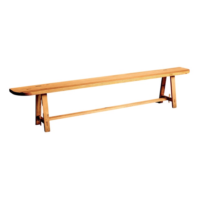 Vintage Pinewood Bench, 1960s For Sale