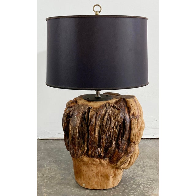 Vintage Knotty Burled Wood Table Lamps, a Pair For Sale - Image 9 of 15