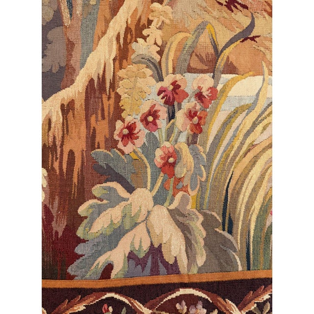 Textile 19th Century French Wool Aubusson-Style Pastoral Landscape Tapestry For Sale - Image 7 of 9