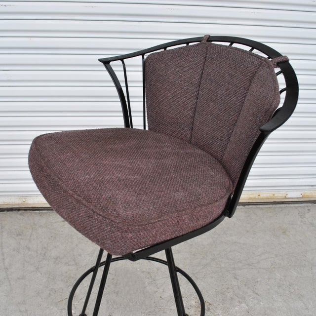 Metal Pair of Vintage Woodard Wrought Iron Stools For Sale - Image 7 of 9