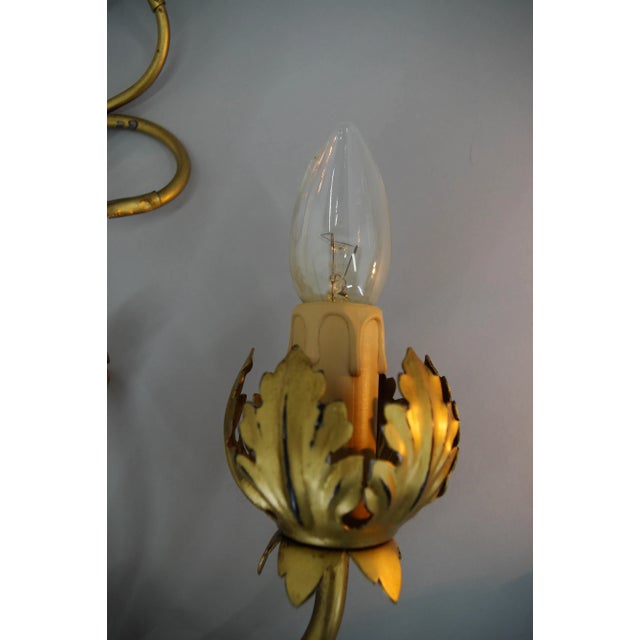 Gilt Wall Lamps, Italy, 1960s, Set of 2 For Sale - Image 12 of 13