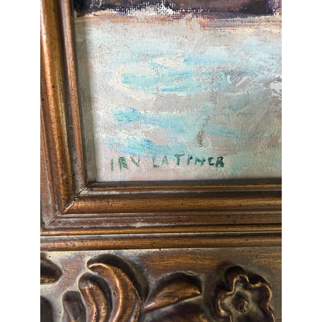 Vintage Irv Latimer Waterfall Landscape Oil on Masonite Board Painting – Framed For Sale - Image 12 of 13