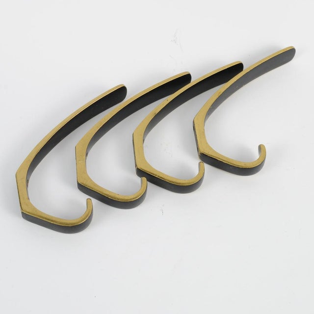 Mid-Century Modern Mid-Century Brass Wall Hooks from Herta Baller, Set of 4 For Sale - Image 3 of 8