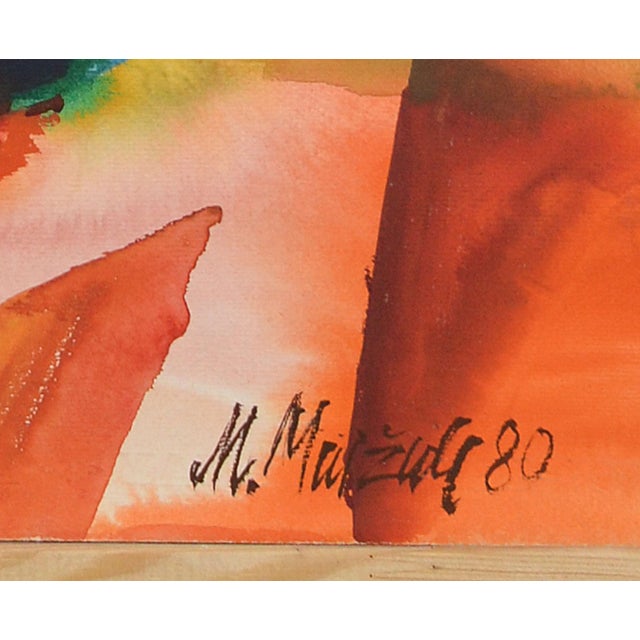 1980s Malda Muizule, Changed World, 1980, Watercolor For Sale - Image 5 of 8