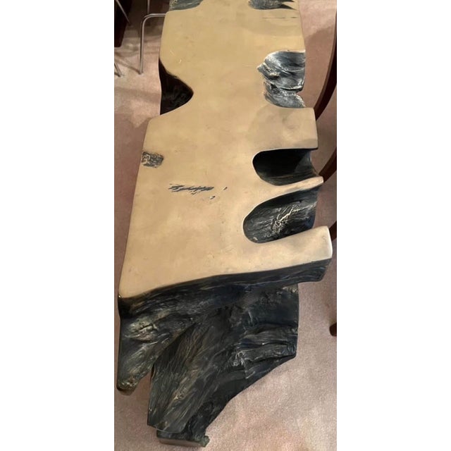 Plastic Restoration Hardware Cast Cambium Bronzed Tree Console Table 48” For Sale - Image 7 of 9