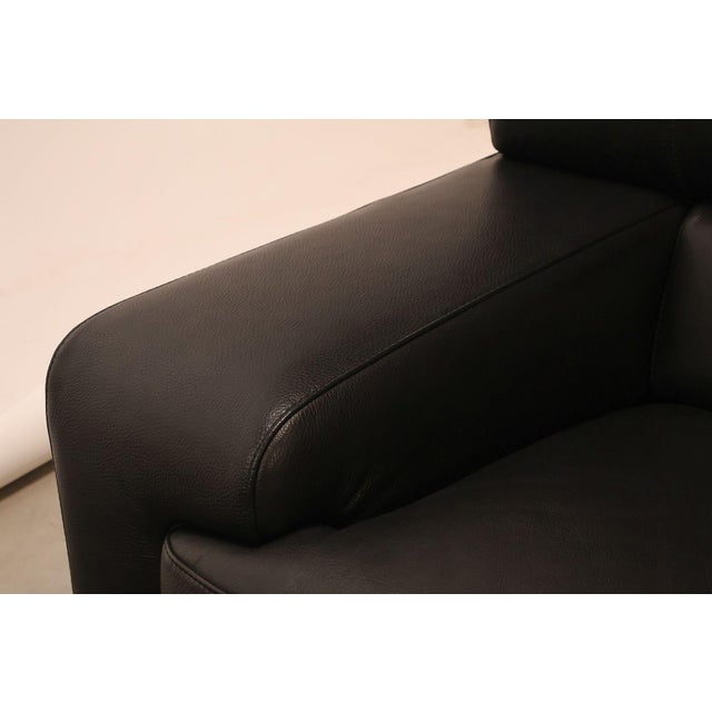 Italian Homes Contemporary Black Leather Sectional Sofa For Sale - Image 10 of 18