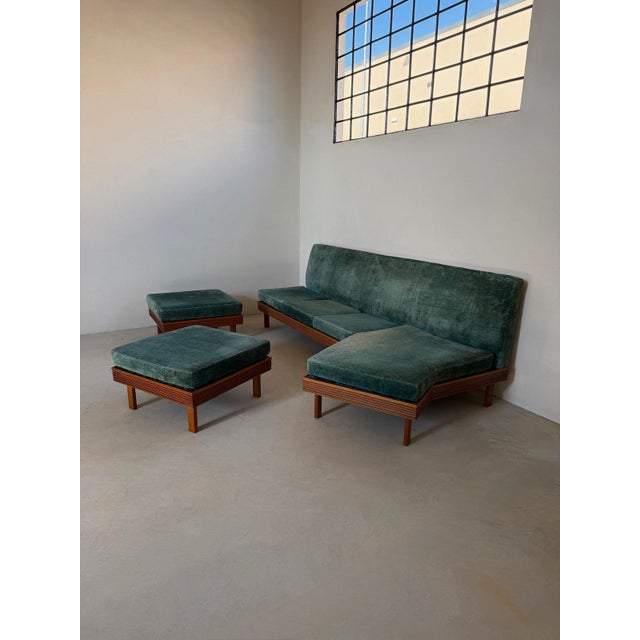 Sofa with Ottomans, 1960s, Set of 3, in Good conditions. Designed 1960 to 1969