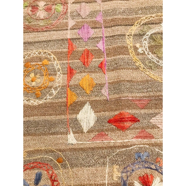 Beige Wool Kilim Rug, 1980s For Sale - Image 8 of 14