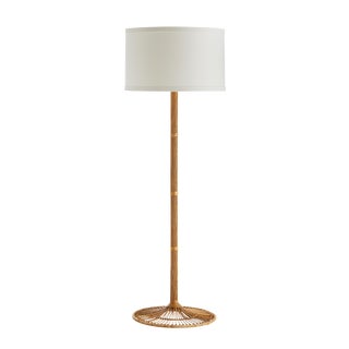 Arteriors Organic Modern Arorog and Rattan Natural Walker Floor Lamp For Sale
