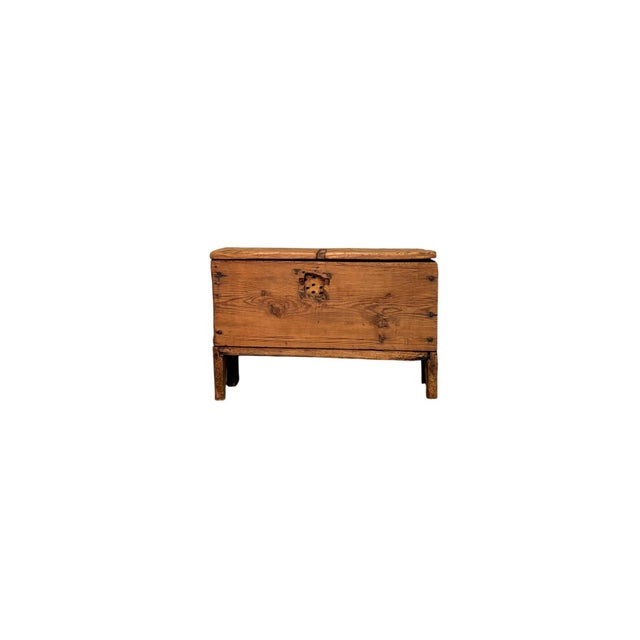 Small 17th Century Swiss Pine Chest For Sale - Image 5 of 5