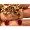 Bochic "Orient" Ruby & Green & Yellow Sapphire Earrings Set 18K Gold & Silver For Sale - Image 16 of 18