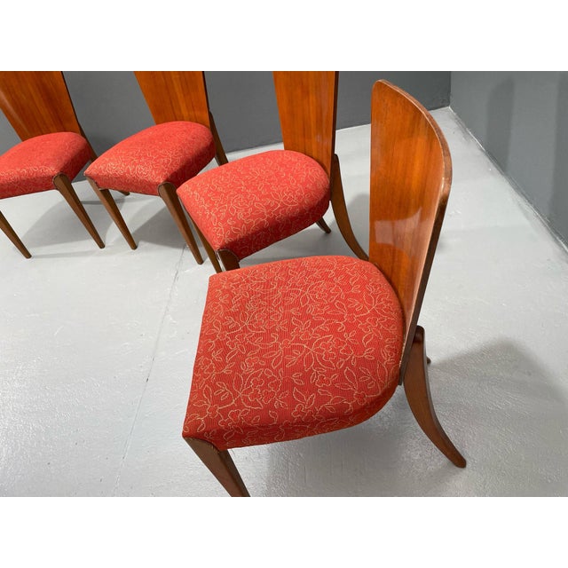 H-214 Chairs in Walnut by Jindřich Halabala, 1950s, Set of 4 For Sale - Image 3 of 18