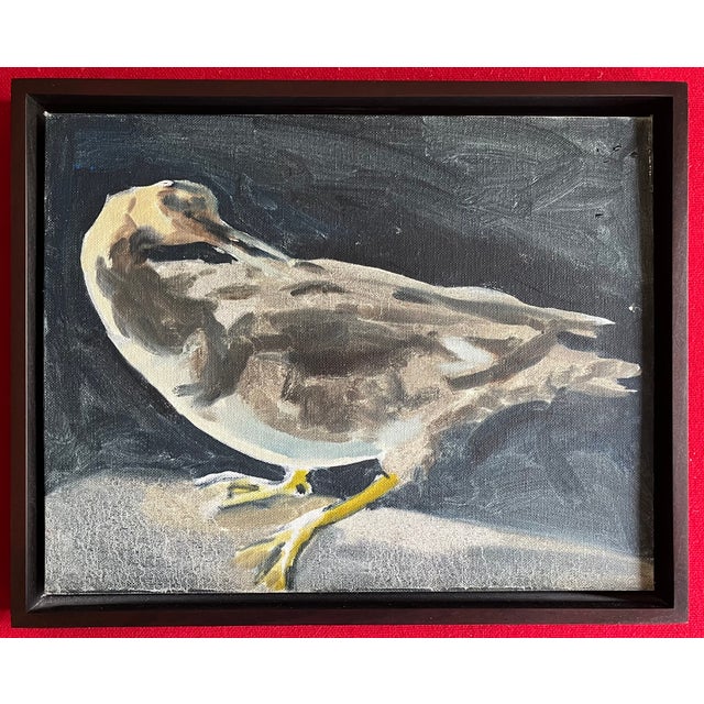1970s American Mid-Century Portrait of a Bird - Oil Painting on Board of a Seagull For Sale - Image 5 of 8