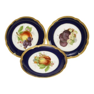 Rosenthal Early 20thC Hand-Painted Dessert Plates, Germany - Set of 3 For Sale
