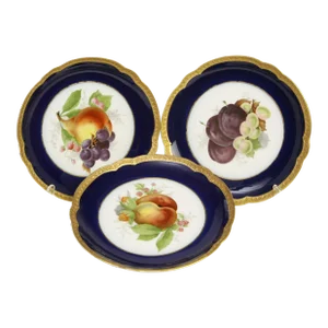 Rosenthal Early 20thC Hand-Painted Dessert Plates, Germany - Set of 3