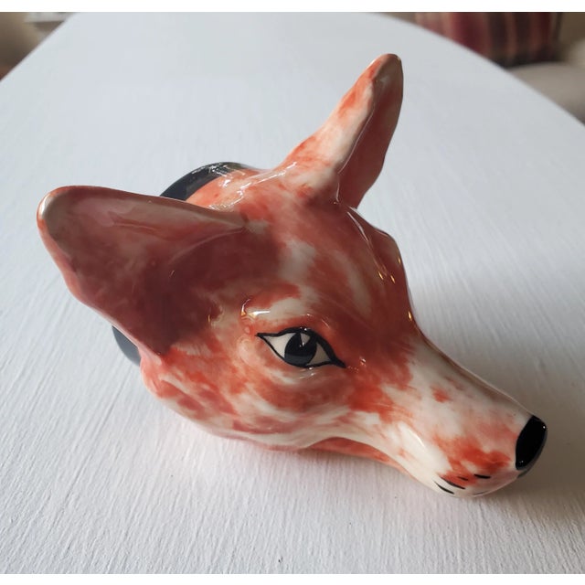 Cinnamon Mid 19th Century Early Fox Head Stirrup Cup For Sale - Image 8 of 10