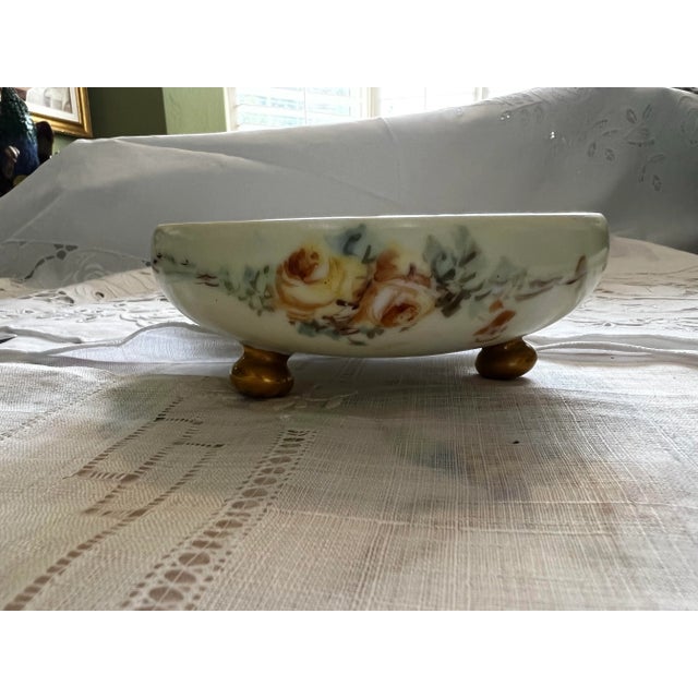 Ceramic Royal Bavaria Porcelain Bowl Hand Painted With Opalescent Interior Early 20th Century For Sale - Image 7 of 7